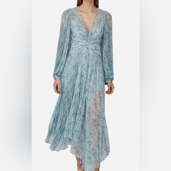 Acler Acetone Pleated Gown Size 2, Color: Blue - Picture 1 of 6